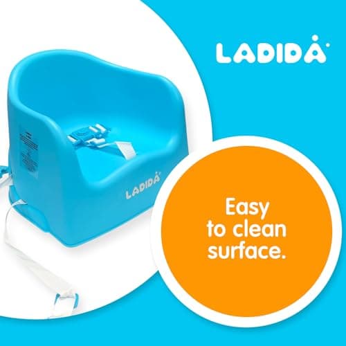 LADIDA Portable Booster Seat, Travel High Chair, Suitable for Feeding and Dining (Blue) 417 — view 5