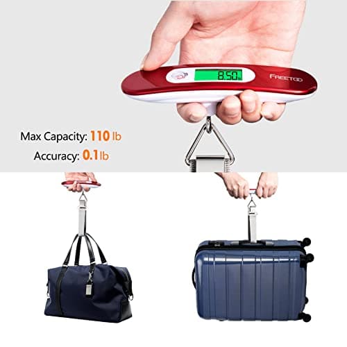 FREETOO Luggage Scale with Tare Function 110 Lb/ 50Kg Capacity, Red — view 2