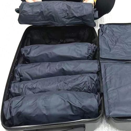 Homeponnew Portable Compression Bag for Clothing Storage, Oxford Cloth Travel Vacuum Storage Bag, Hand Roll Luggage Space Saver, 30x40cm/40x50cm, Navy 30 * 40cm Navy — view 4