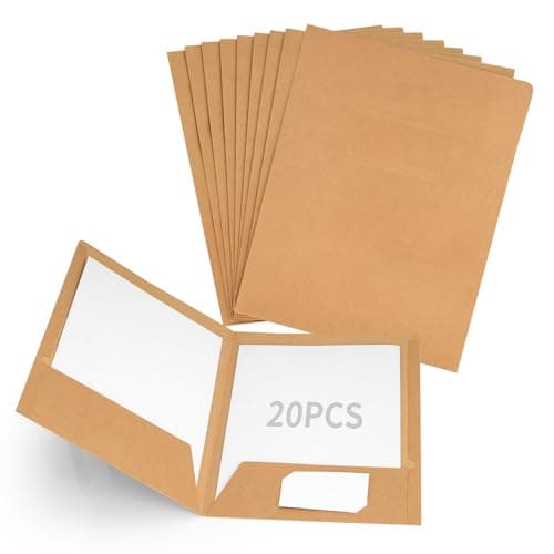 Axincardarm A4 kraft Paper File Card Folders Cardboard for Paperwork 20 Pcs