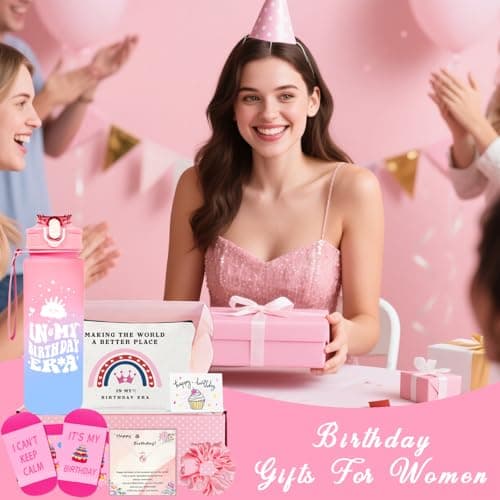 Birthday Gifts For Girls Pink Sports Water Bottle Gift Set 6pcs — view 5