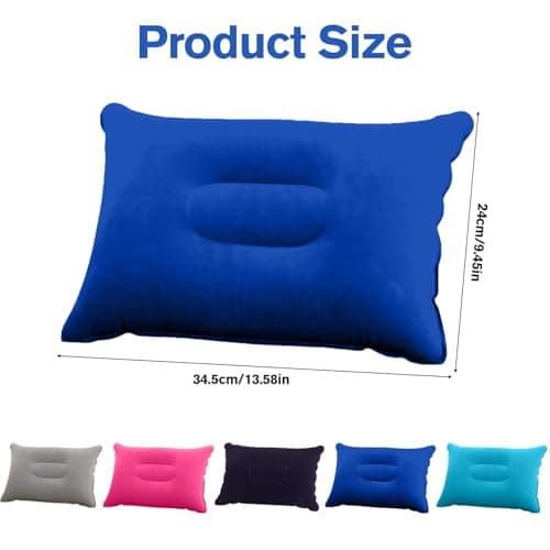 VEGCOO 5 Pack Inflatable Pillow, Multipack of Blow Up Pillows 22 * 34cm, Inflatable Pillows Compact Light Water Resistant, Perfect for Travel, Camping, Outdoors, Fishing, Beach — view 2