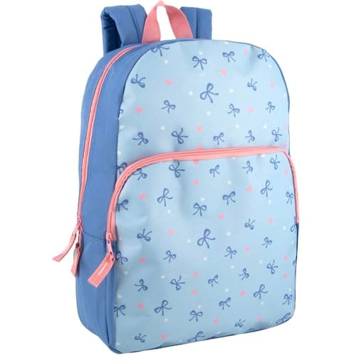 Trail maker Fun School Backpack for Elementary Middle School Girls and Boys | 17 Inch Printed Backpacks for School Kids, Travel (Beautiful Bows)