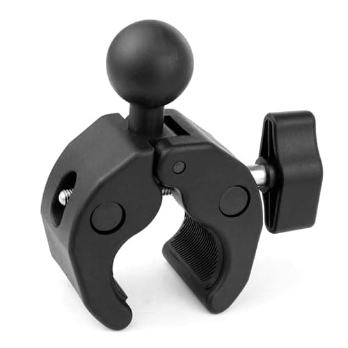 GEPULY 1''/25mm Ball Clamp Mount Compatible with Handlebar Rail 20-50mm in Diameter, Fit for RAM Mounts B Size 1Inch Ball Double Socket Arm Round/Square/Odd-Shaped Bar Bike Motorcycle Phone Holder