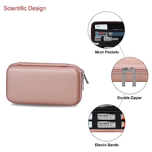 Elonbo EpiPen Carrying Case, Travel Medicine Kit for 2 Epi Pens, Rose Gold — view 4