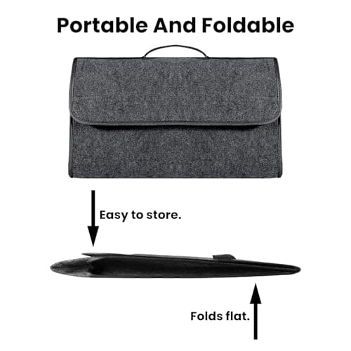 M.J COMFY-LIFE 50x30x15cm Car Boot Organizer Bag - Heavy Duty Anti-Slip Trunk Storage with Fastening Straps, Foldable Multi-Compartment Organizer for Tools, Emergency Kits, Groceries — view 3