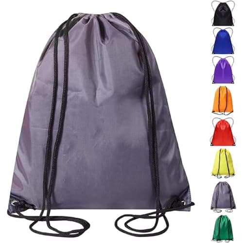 WESTWOOD FOX Drawstring Gym Bag String Bags Gym Sack Backpack PE Bags for Women Men Trainer Swimming Bag Travel Beach School Holidays Suitable for Sports,kids,Boys,Girls (Grey)