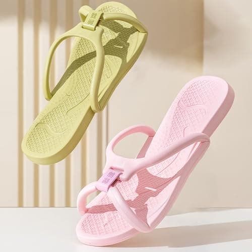 Foldable Couple Travel Slippers Lightweight Barefoot Flip Flops Hotel Non Slip Travel to Carry Convenient Indoor Home Bathroom with Men and Women Mens Cowboy Boot Slippers Green — view 3