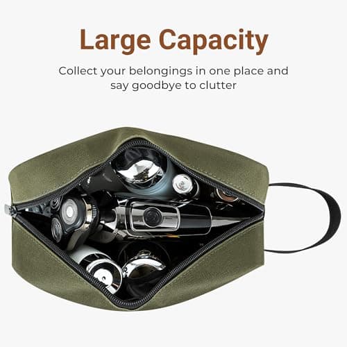 Elviros Lightweight Hanging Travel Toiletry Bag for Women Men, Army Green — view 2