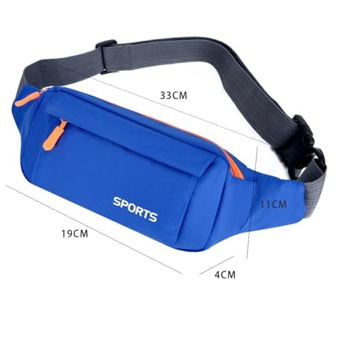 Bumbag Waist Fanny Pack Running Belt for Men Ladies，Against Theft Money Belt for Outdoors Workout Hiking Traveling Gifts for Men Women(Blue) — view 5