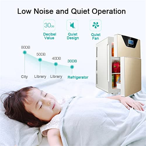 YINO 20L Car Refrigerator 12/24V Car Fridge, Portable Car Fridges Freezer, Mini Fridge Electric Cooler Box for Camping, Road Trip, Picnic, Household (Gold, Double Door) — view 3