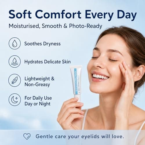 Lanolin Free Eyelid Ointment for Dry Irritated Sensitive Eyelids, Soothing Eye Cream - Moisturising Eye Care for Flaking Tight Skin - Non-Greasy Gentle Cream for Daily Care (10G) — view 6