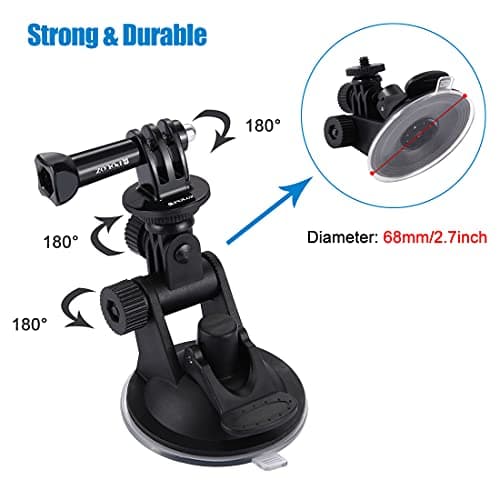 PULUZ Camera Car Suction Cup Mount for Gopro 13 12 11 10 9 8 7 6, Adjustable Vehicle Window & Windshield Car Holder for Gopro, DJI OSMO Pocket,insta360 Assesseories — view 5