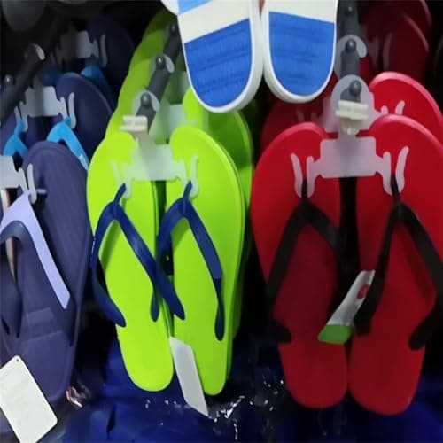 Plastic Sandal Hangers 10 Pack Flip Flop Holder with Space Saving Design Shoe Organizer Black Slipper Hooks for Retail Beach Shops Mall Display Home — view 2