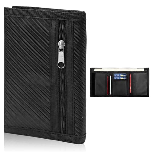 Slim Wallets for Men UK Carbon Fibre Black RFID Blocking Anti Theft Secure