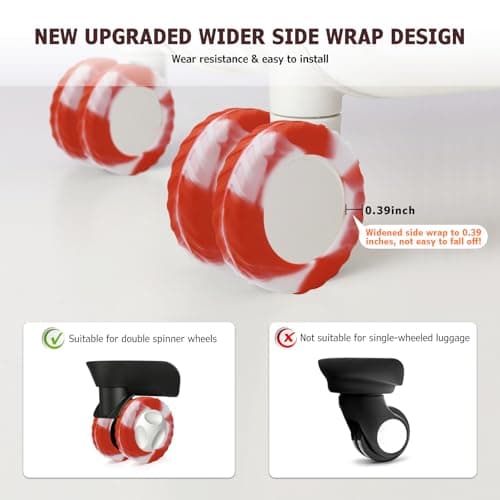 Luggage Wheel Covers, Anti Dust & Scratch, For 2-2.4" wheels - Gradient Red — view 2