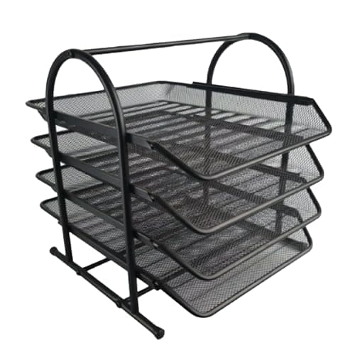 SUPYINI Metal Desk File Organizer, 4 Compartments Mesh Desktop Storage (4 — view 6
