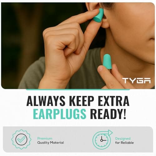 TYGA Soft Foam Ear Plugs 10 Pairs - 38dB SNR Noise Cancelling - Mint Green — view 6