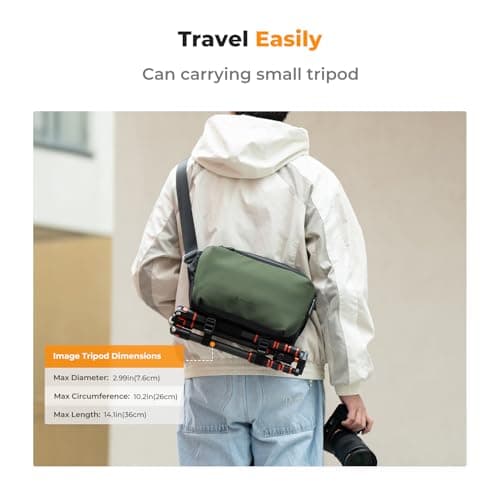 K&F CONCEPT 2 in 1 Sling Bag Everyday Shoulder Bag & Multifunction Photography Crossbody Camera DSLR Backpack Portable Bag — view 5