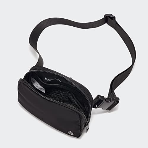 Pander Double Zipper Fanny Pack Nylon Everywhere Belt Bag, Fashion Waist Packs for Women with Adjustable Strap, 1L. (Black) — view 4