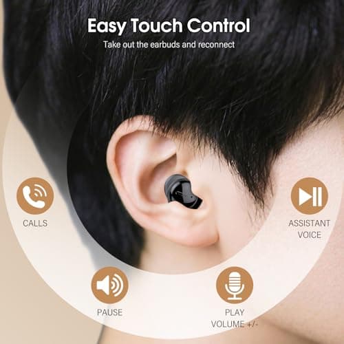 Wireless Earbuds Bluetooth 5.4 in Ear Light-Weight Headphones with Sleep Mode and White Noise, 48H Mini Sleep Earbuds Small Design for Side Sleepers, Clear Calls, Sleep Earphones for Relaxing/Focus — view 6