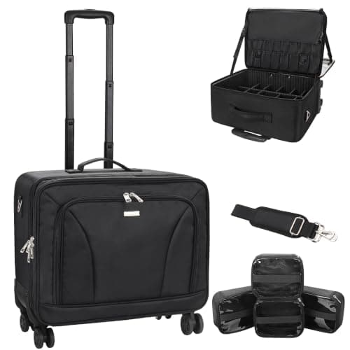 Relavel Rolling Makeup Train Case with Universal Wheels