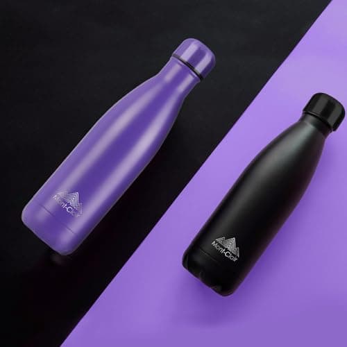 Mont-Clair l'O Stainless Steel Water Bottle, Vacuum Insulated - BPA Free, 12h Hot & 24h Cold Drinks, Metal Water Bottle 500ML Leakproof, Ideal for Adult, Kids, Running - Purple — view 4