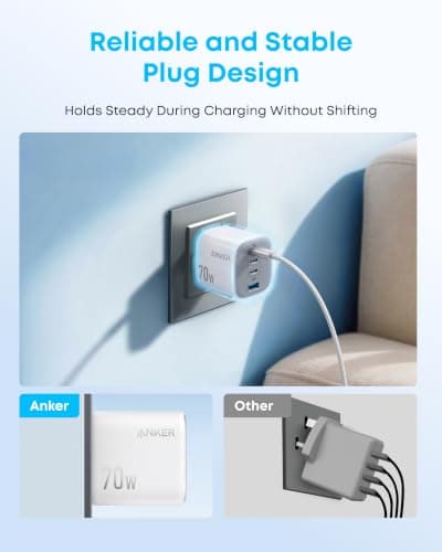 Anker Zolo 70W Fast usb c Charger, 4-Port Folable Laptop Adapter Plug — view 6