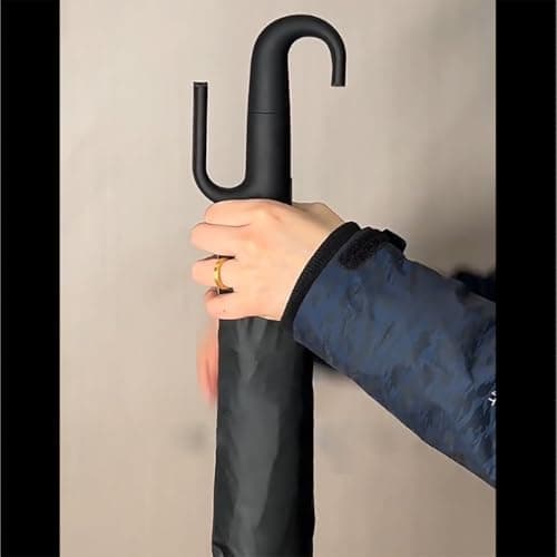 Maibar Umbrella Windproof Strong 30 Ribs Waterproof Umbrella Compact Folding Travel Umbrellas for Men and Women (Black) — view 2