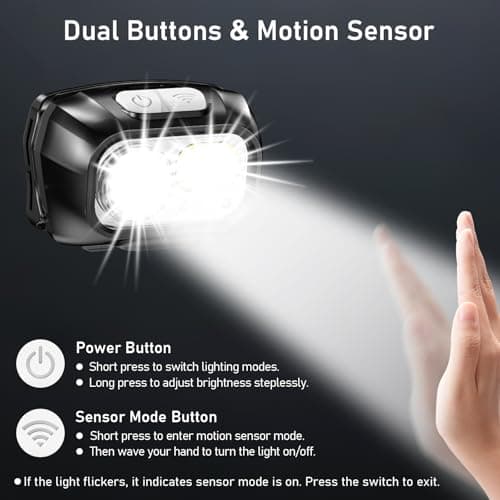 Blukar Head Torch Rechargeable, 2 Pack 2000L Super Bright Headlamp-8 Modes — view 5