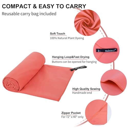 Rainleaf Microfiber Towel Quick Dry Camping & Travel & Gym Towel. Compact — view 3