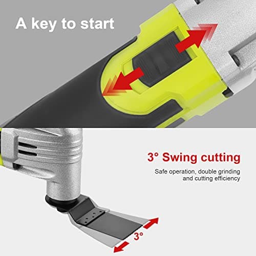 DEWINNER Oscillating Tools, 6 Variable Speeds 0-23000RPM Multi-Tool 300W, Accessories with Multi-Function Attachment Blades — view 4