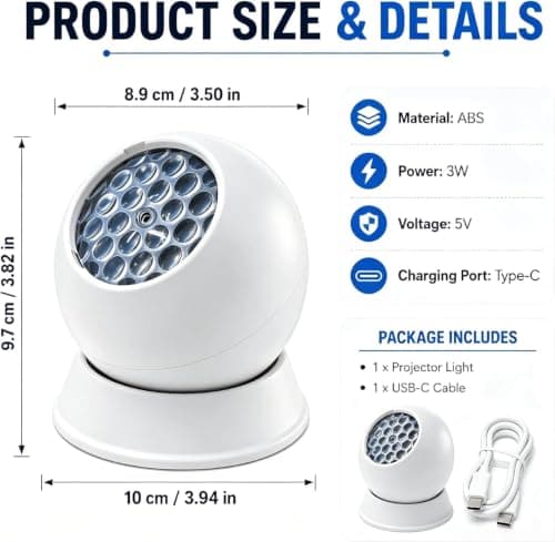 360° Dynamic Rotating LED Ocean Wave Night Projector Light, Christmas — view 2