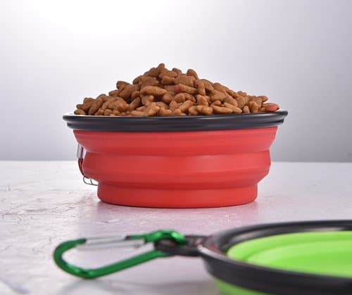 Collapsible Travel Dog Water Bowl Portable Cat Pet Silicone Food Bowl 3 Sets, Feeding trough Portable Drinking Water Drinker with Water Hook — view 5