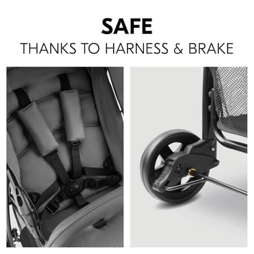 hauck Sport, Grey - Super Lightweight Travel Pushchair with Raincover (only 5.9 kg) Compact & Foldable, Fully Reclining, XL Storage Basket, from Birth up to 15 kg — view 5