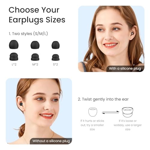 Jayine Ear Plugs for Sleep, Soft Earplugs Noise Reduction 30dB, Reusable Silicone Ear Plugs for Concerts, Travel, Snoring, Noise Sensitivity, Flexible Hearing Protection with Dual-Layer Tips — view 3