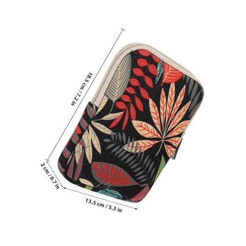 MUCKLILY E-books Protective Case and Electronic Book Cover for E-reader 2/3/4, Readers Sleeve with Decorative Autumn Leaves Pattern on Black Background, Protective Storage Pouch for Travel — view 2