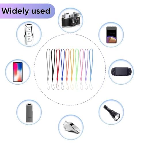 Mobile Phone Wrist Strap Lanyard - 10 Pack Short Nylon Hand Wrist Straps — view 4