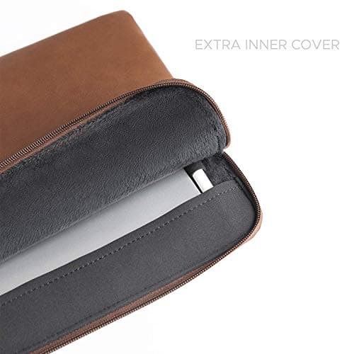 Comfyable Tablet Sleeve Compatible with iPad Air 11" M4 2026, iPad Pro 11 Inch M5 & Smart/Magic Keyboard with Pencil Holder-PU Leather Bag Water-Resistant Slim Case - Brown — view 3