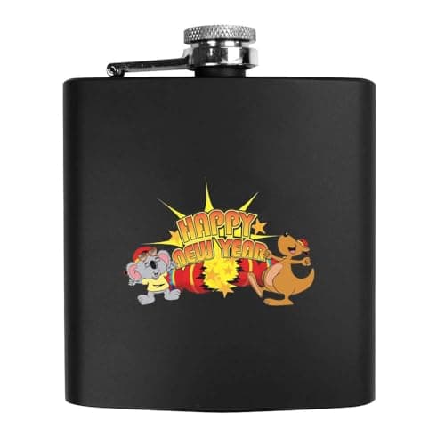 Azeeda 'Australiana New Year' Pocket Hip Flask - 6oz (HP00042324)