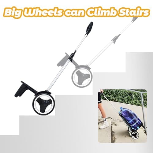 Folding Aluminum Alloy Silent Rolling Trolley Back Trolley with Luggage Strap for Backpacks and Trolleys — view 6