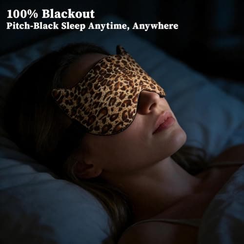 7Pcs Leopard Print Gifts Set, Blackout Mask & Hair Scrunchies for Women — view 4