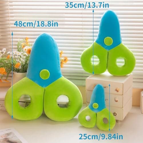 Kalttoy Scissors Themed Plush Stuffed Toy Pillow for Travel, Yellow 25CM — view 3