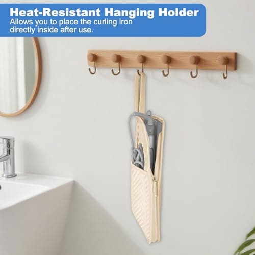 SITHON Hot Iron Holder & Mat Heat, Resistant Hair Tools Travel Bag — view 3