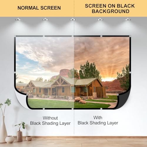 Foldable 120-inch Projector Screen,XINLEMY 4k 16:9 Anti-Crease Portable Washable Projector Backing Black Absorbs Light Movies Screens for Home Theater Backyard Indoor and Outdoor camping — view 3