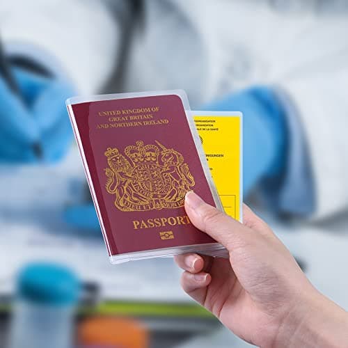 flintronic Passport Covers 5 Pcs, Clear Transparent Passport Protector Covers, International Vaccination Certificate Protective Cover Fits Standard Size — view 3