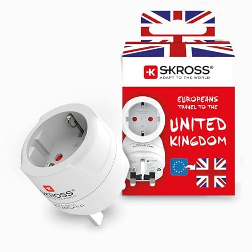 SKROSS Europe to UK Travel Adapter