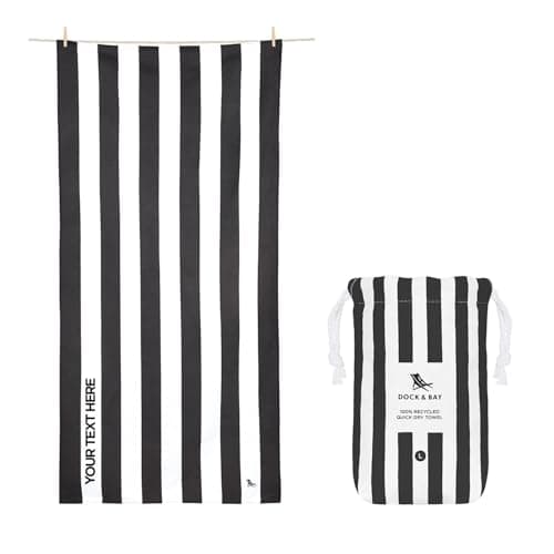 Dock & Bay Beach Towel - Quick Dry, Sand Free - Compact, Lightweight - 100% Recycled - Includes Bag - Cabana - Kamari Charcoal - Extra Large (200x90cm, 78x35") — view 2