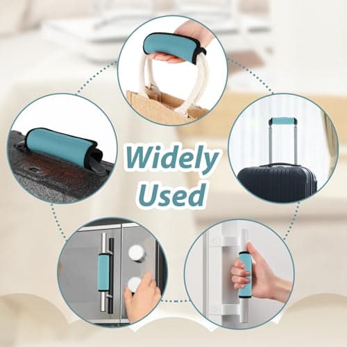 2 Pack Luggage Handle Wraps for Suitcase Bright Color Luggage Handle Covers Suitcase Tags identifiers Travel Accessories for Airplane/Flying (Sky Blue) — view 4