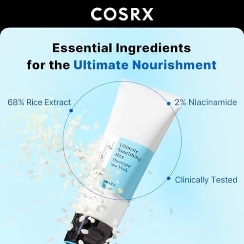 COSRX Ultimate Nourishing Rice Overnight Spa Mask, 60ml | Facial Moisturizer with Rice Extract and Niacinamide | Leave-on Face Mask | Korean Skincare — view 2